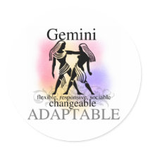 Gemini About You Round Stickers