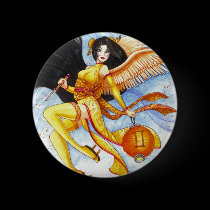 Gemini Button, Geisha Zodiac Fine Art