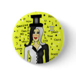 Gemini Chick Round Pinback Button