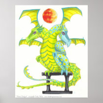 Gemini Dragon zodiac sign astrology fantasy art Posters