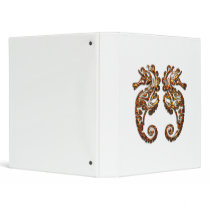 Gemini Metallic Tribal Seahorses Vinyl Binder