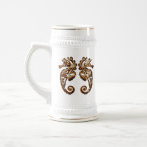 Gemini Metallic Tribal Seahorses Coffee Mugs