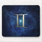 standard_mousepad - Gemini symbol of Western Astrology with starry background.