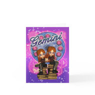 Gemini Note Cards With Cute Twin Girls card