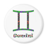 Gemini Psychedelic Fridge Magnet