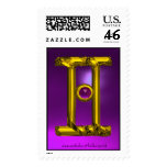GEMINI , Purple Alexandrite and Gold postage
