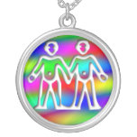 Gemini Rainbow Color Twins Sterling Silver necklaces
