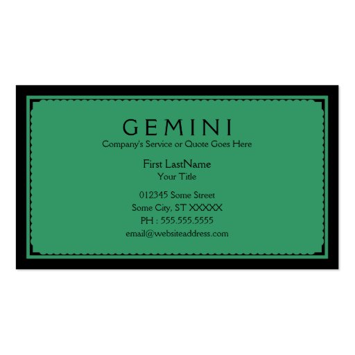 gemini sophistications business card template (back side)