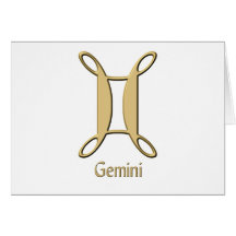 Gemini symbol greeting card