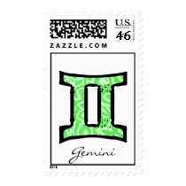 Gemini Symbol (style1_green) Postage postage