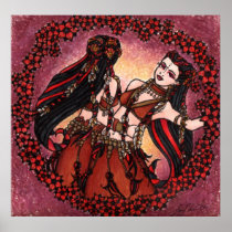 Gemini Tribal Original Belly Dance Art Poster