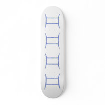 Gemini. Zodiac Astrological Sign. Blue. Skate Boards