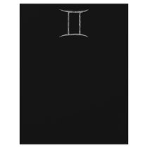 Gemini. Zodiac Astrology Sign. Black. Flyers