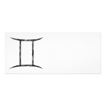 Gemini. Zodiac Astrology Sign. Black. Invites