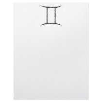 Gemini. Zodiac Astrology Sign. Black. Letterhead