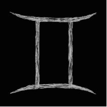 Gemini. Zodiac Astrology Sign. Black. Photo Cutout
