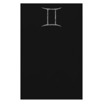 Gemini. Zodiac Astrology Sign. Black. Custom Stationery