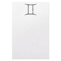 Gemini. Zodiac Astrology Sign. Black. Stationery