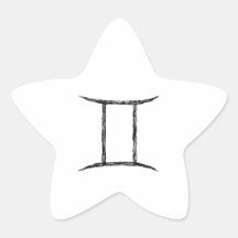 Gemini. Zodiac Astrology Sign. Black. Sticker
