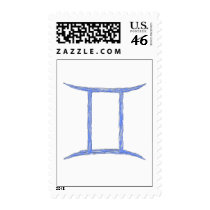 Gemini. Zodiac Astrology Sign. Postage Stamp