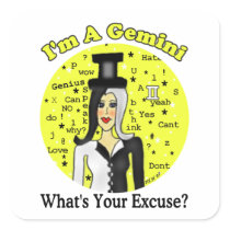 Gemini Zodiac Chick Excuse Sticker