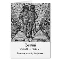 Gemini  (Zodiac sign) Greeting Card