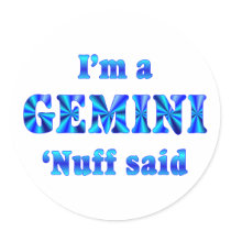 Gemini Zodiac Sign Round Stickers