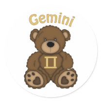 Gemini Zodiac Teddy Bear stickers