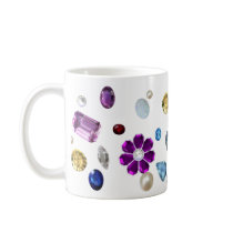 Gems on White mugs by CrazyCups Gems on White mugs