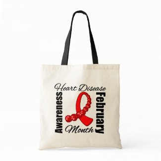 Gemstone Ribbon Heart Disease Awareness Month bag