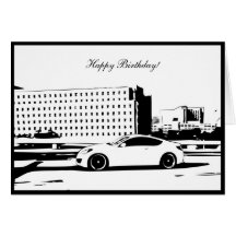 Gen Coupe Rolling shot - Car themed Birthday Card