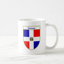 Genao Dominican Flag Shield Coffee Mugs