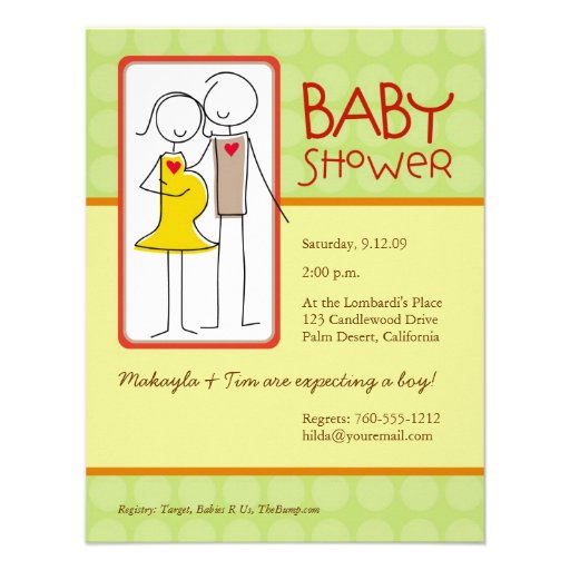 Gender Neutral Baby Shower Custom Announcement