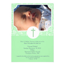 Gender Neutral Baptism / Baby Dedication 5x7 photo Custom Invitations