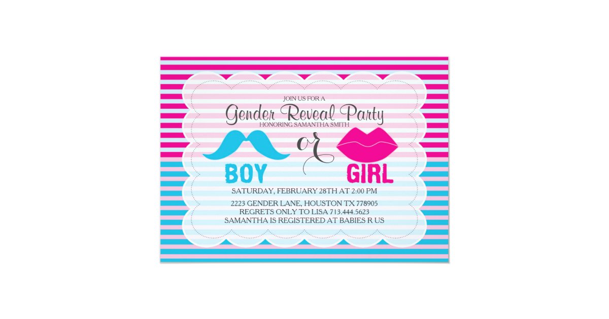 Gender Reveal Baby Shower Invitation Zazzle
