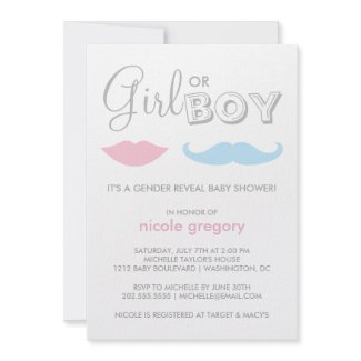 Gender Reveal Baby Shower Personalized Invitations