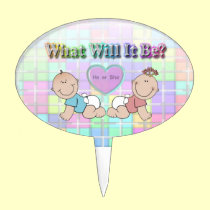 Gender Reveal Boy and Girl Baby Cake Topper cake picks