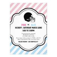 Gender Reveal Football Baby Shower boy girl pink Custom Announcement