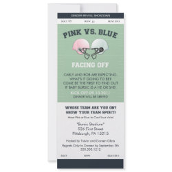 Gender Reveal Football Ticket Baby Shower Invitati Personalized Announcement