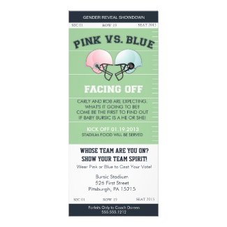 Gender Reveal Football Ticket Baby Shower Invitati Personalized Invitation