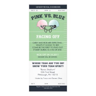 Gender Reveal Football Ticket Baby Shower Invitati Invitation