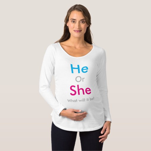 Gender reveal maternity TShirt Zazzle