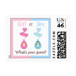 Gender Reveal Party Babies &amp; Heart Balloons Stamps
