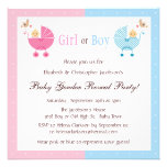 Gender Reveal Party Babies in Strollers Custom Invitations