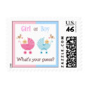 Gender Reveal Party Babies in Strollers Postage Stamps