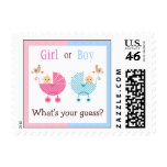 Gender Reveal Party Babies in Strollers Postage Stamps