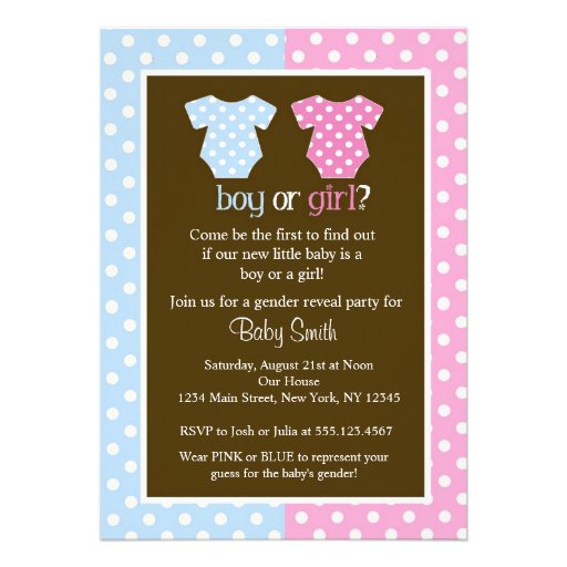 Gender Reveal Party Baby Shower Invitations