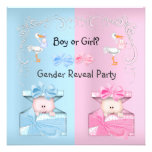 Gender Reveal Party Boy or Girl Blue & Pink Custom Announcement