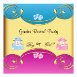 Gender Reveal Party Boy or Girl Pink Blue Yellow Invite