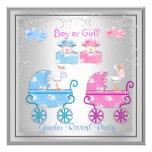 Gender Reveal Party Boy or Girl Silver Invites